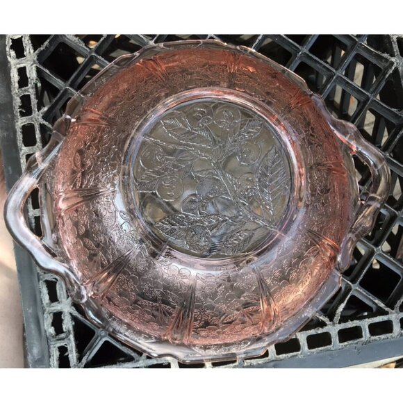 VINTAGE Jeannette CHERRY BLOSSOM PINK - 2 HANDLE BOWL - Picture 6 of 8